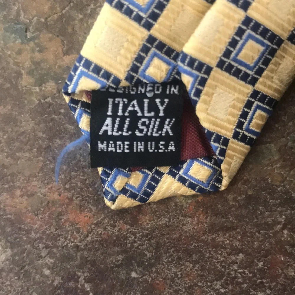 Contissima silk tie‎ yellow and blue